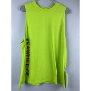 NWT Lululemon Seawheeze Sz 4 Pima Cotton Front Hit Lime Green All Yours Hip Tank